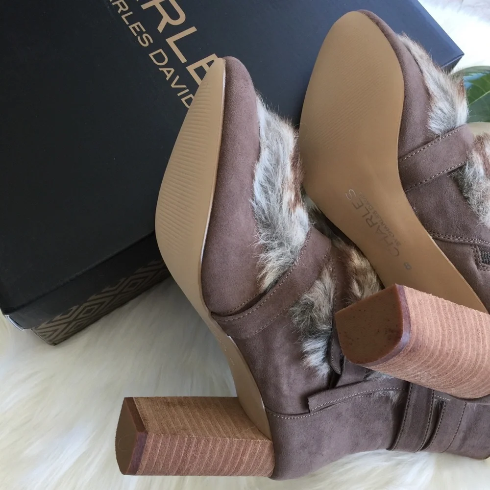 Charles By Charles David Faux Fur Belted Boots